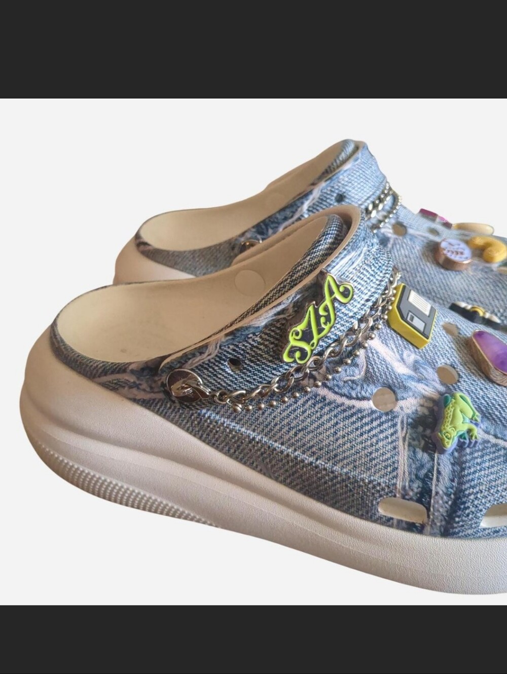 🔥 RARE SZA x Crocs Classic Crush Clog Denim Limited Edition Y2K Platform M7/W9 - Picture 5 of 7